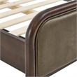 Wexford Twin Vegan Leather Platform Bed with Solid Wood Frame in Wenge Mushroom