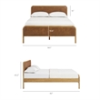 Wexford Vegan Leather Full Platform Bed in Light Oak Canyon