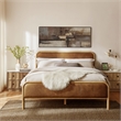 Wexford Vegan Leather Full Platform Bed in Light Oak Canyon
