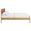 Wexford Vegan Leather Full Platform Bed in Light Oak Canyon