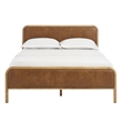 Wexford Vegan Leather Full Platform Bed in Light Oak Canyon