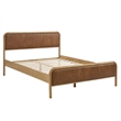 Wexford Vegan Leather Queen Platform Bed in Light Oak Canyon