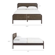 Wexford Queen Vegan Leather Platform Bed with Solid Wood Frame in Wenge Mushroom
