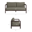 Kona Outdoor Teak Wood Loveseat in Ash