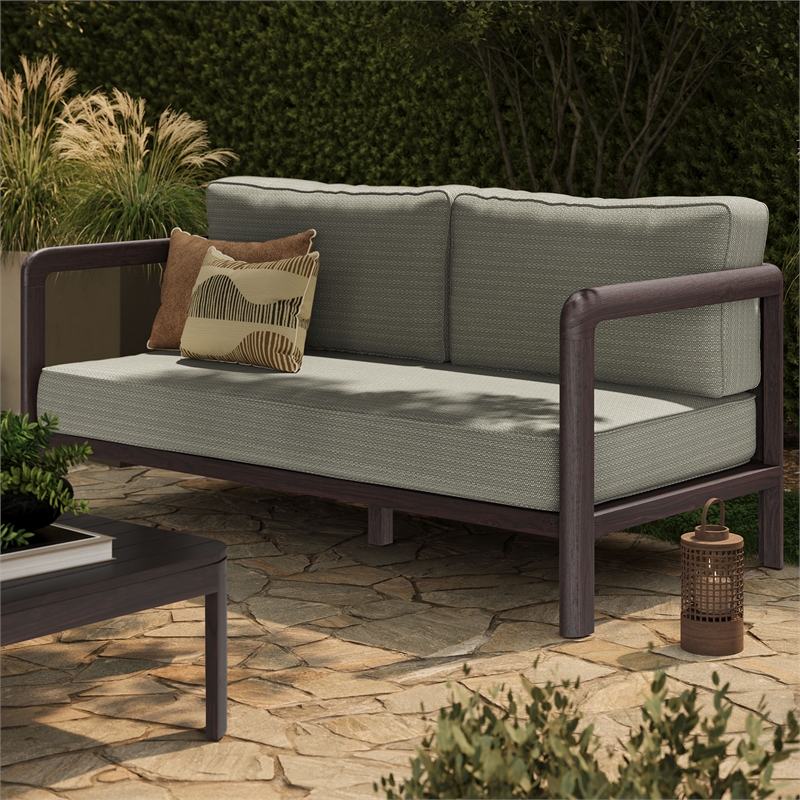 Kona Outdoor Teak Wood Loveseat in Ash