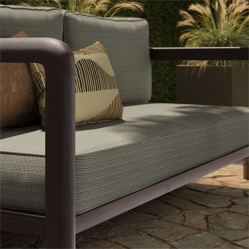 Kona Outdoor Teak Wood Loveseat in Ash
