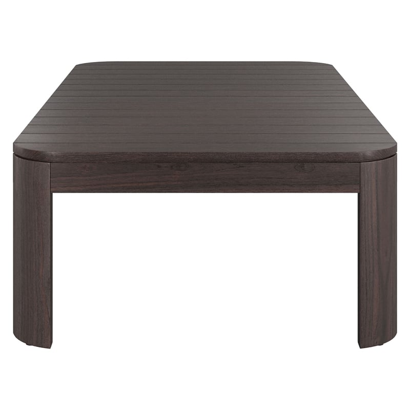 Kona 47 Inch Outdoor Teak Wood Coffee Table in Dark Brown