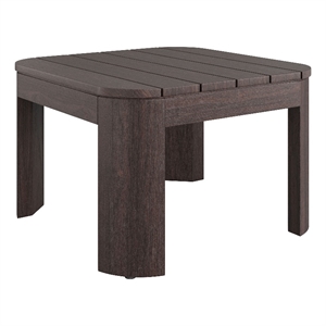 Kona Outdoor Teak Wood Side Table in Dark Brown