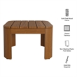 Kona Outdoor Teak Wood Side Table in Natural