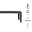 Kona 87 Inch Outdoor Teak Wood Dining Table in Dark Brown