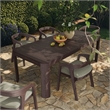 Kona 87 Inch Outdoor Teak Wood Dining Table in Dark Brown