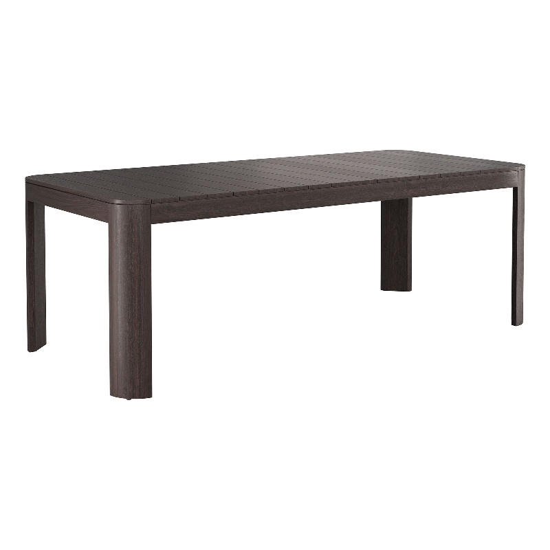 Kona 87 Inch Outdoor Teak Wood Dining Table in Dark Brown