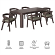 Kona 7-Piece Outdoor Teak Wood Dining Set in Ash