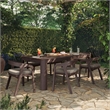 Kona 7-Piece Outdoor Teak Wood Dining Set in Ash