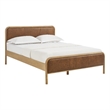 Wexford Vegan Leather King Platform Bed in Light Oak Canyon
