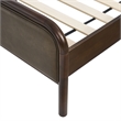 Wexford King Vegan Leather Platform Bed with Padded Headboard in Wenge Mushroom