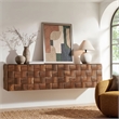 Duskin Wall Mounted TV Stand with Block Front 2 Piece in Walnut