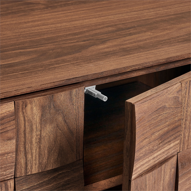 Duskin Wall Mounted TV Stand with Block Front 2 Piece in Walnut