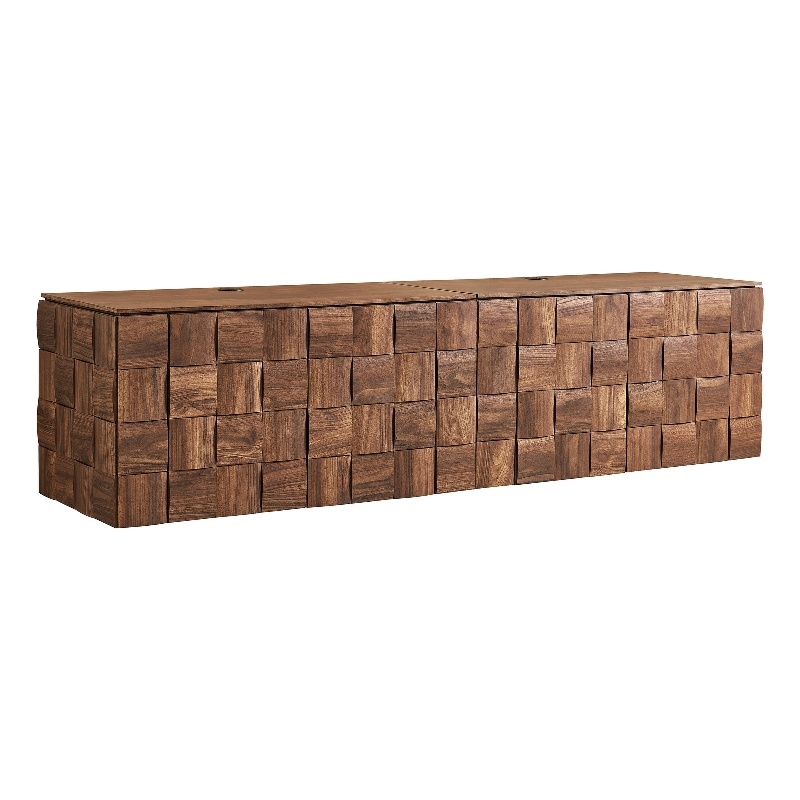 Duskin Wall Mounted TV Stand with Block Front 2 Piece in Walnut
