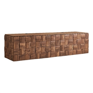 Duskin Wall Mounted TV Stand with Block Front 2 Piece in Walnut