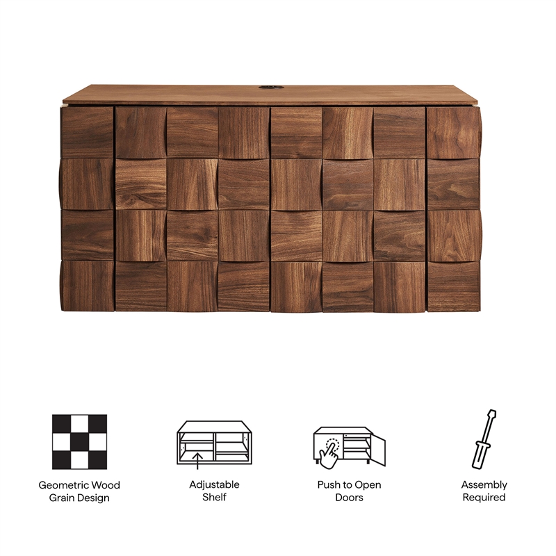 Duskin 39 Inch Wall Mounted TV Stand with Block Front in Walnut