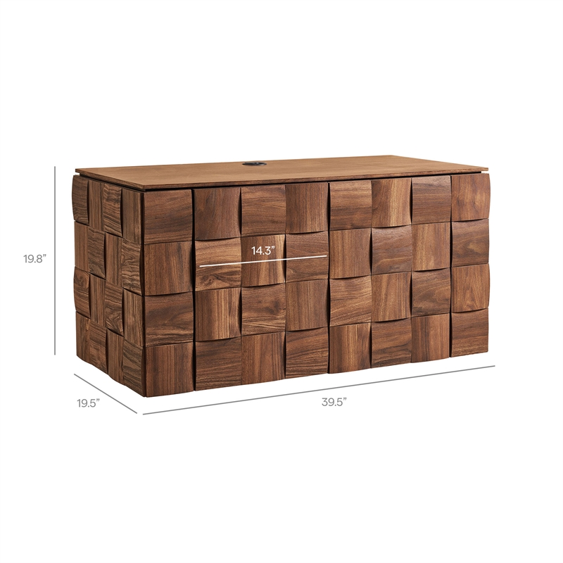 Duskin 39 Inch Wall Mounted TV Stand with Block Front in Walnut