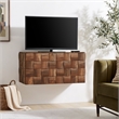 Duskin 39 Inch Wall Mounted TV Stand with Block Front in Walnut