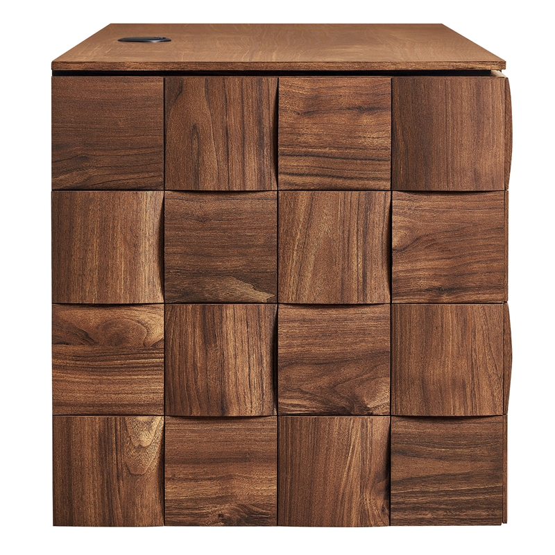Duskin 39 Inch Wall Mounted TV Stand with Block Front in Walnut