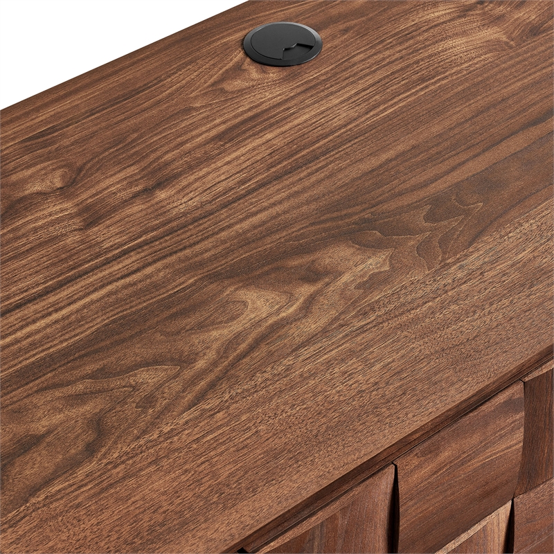 Duskin 39 Inch Wall Mounted TV Stand with Block Front in Walnut