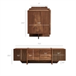 Yarrow 77 Inch Four Door TV Stand with Fluted End Cabinets in Walnut