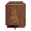 Yarrow 77 Inch Four Door TV Stand with Fluted End Cabinets in Walnut
