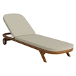 Kona 3-Piece Outdoor Teak Wood Chaise Lounge Set in Sand