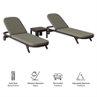 Kona 3-Piece Outdoor Teak Wood Chaise Lounge Set in Ash