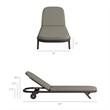 Kona 3-Piece Outdoor Teak Wood Chaise Lounge Set in Ash
