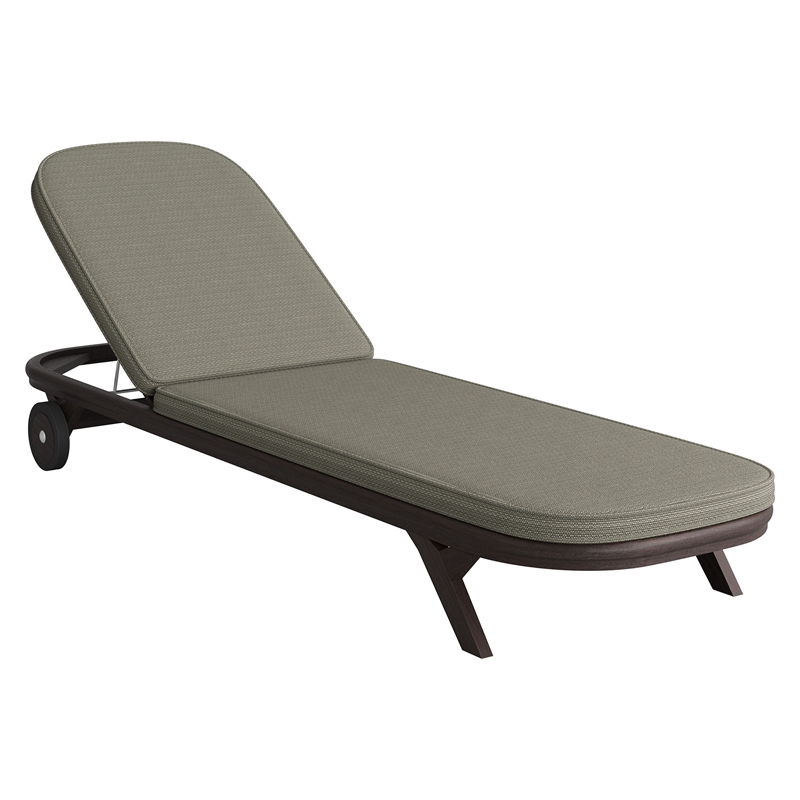 Kona 3-Piece Outdoor Teak Wood Chaise Lounge Set in Ash