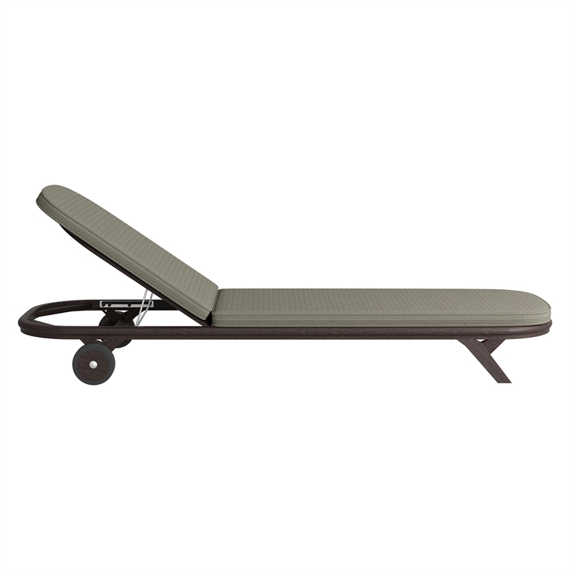 Kona 3-Piece Outdoor Teak Wood Chaise Lounge Set in Ash