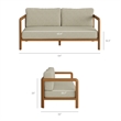 Kona 5-Piece Outdoor Teak Wood Furniture Set in Sand