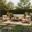 Kona 5-Piece Outdoor Teak Wood Furniture Set in Sand