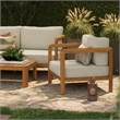Kona 5-Piece Outdoor Teak Wood Furniture Set in Sand