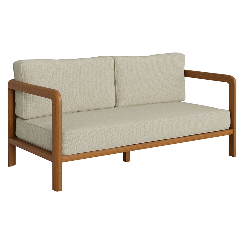 Kona 5-Piece Outdoor Teak Wood Furniture Set in Sand