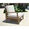 Modway Marina Modern Wood Outdoor Teak Armchair in Natural/White