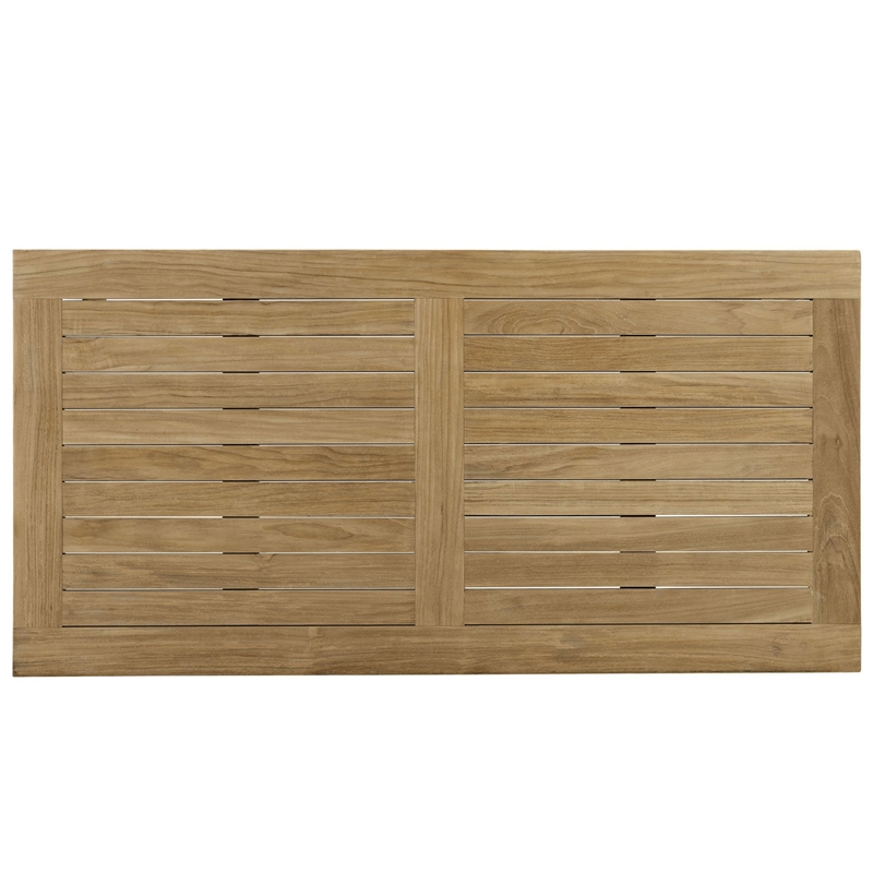 Modway Marina Modern Wood Patio Teak Coffee Table in Natural