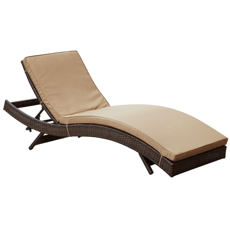 Modway Peer Patio Lounge in Brown and White (Set of 2)