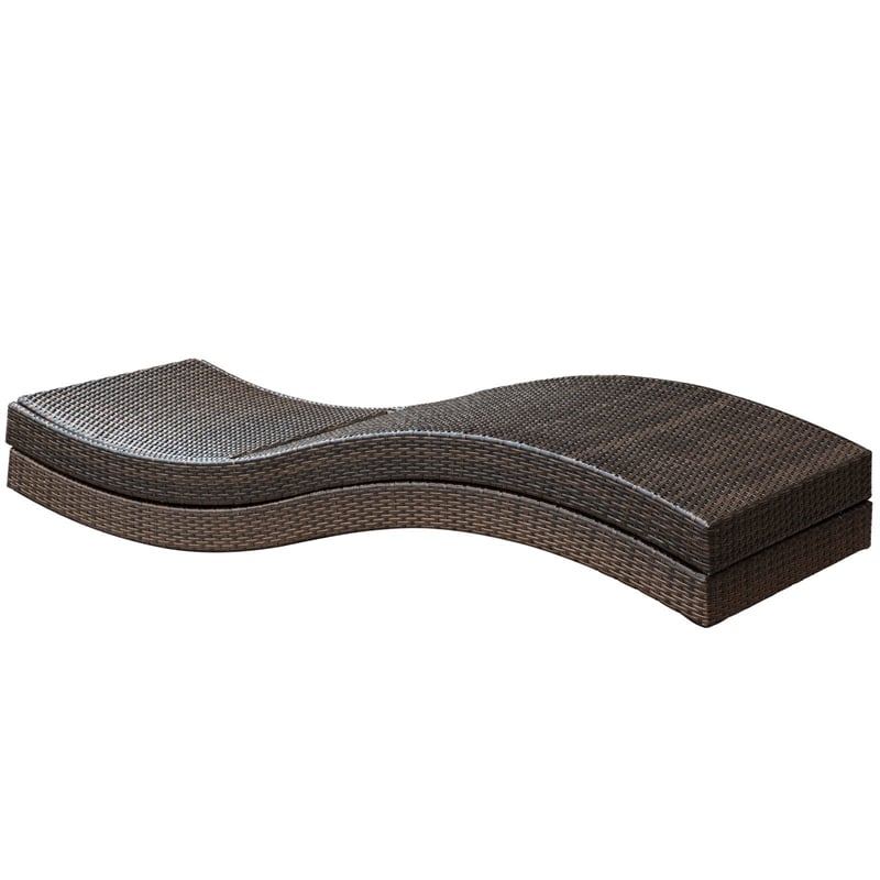 Modway Peer Patio Lounge in Brown and White (Set of 2)
