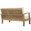 Modway Marina 4-Piece Solid Teak Wood Patio Sofa Set in Natural/White