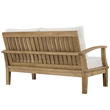 Modway Marina 3 Piece Outdoor Teak Sofa Set in Natural and White