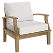 Modway Marina 8 Piece Outdoor Teak Sofa Set in Natural and White