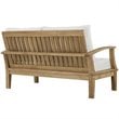 Modway Marina 8 Piece Outdoor Teak Sofa Set in Natural and White