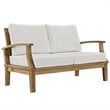 Modway Marina 5 Piece Outdoor Teak Sofa Set in Natural and White