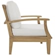 Modway Marina Modern Wood 3-Piece Teak Conversation Set in Natural/White
